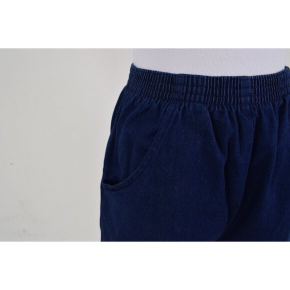 Vintage Gathered‎ Waist Blue Denim Shorts size 8 - Picture 7 of 8